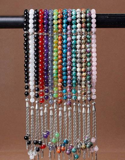 Natural Stone Agates Tassel Rosary Meditation Prayer Bead-xinru