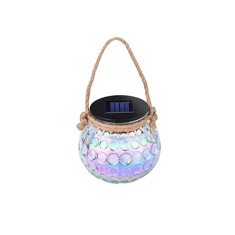 Solar Cracked Glass Bottle LED Outdoor Decorative Hanging Light-xinru