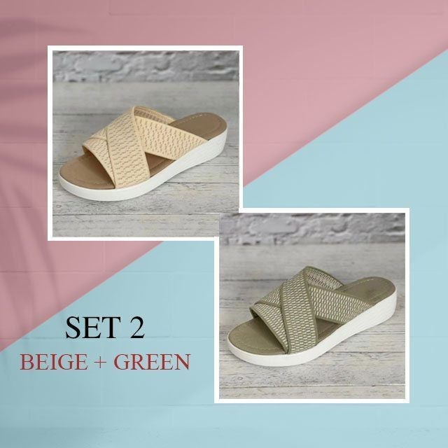 Women's Up-gradation-Stretch Cross Slide Sandals-xinru