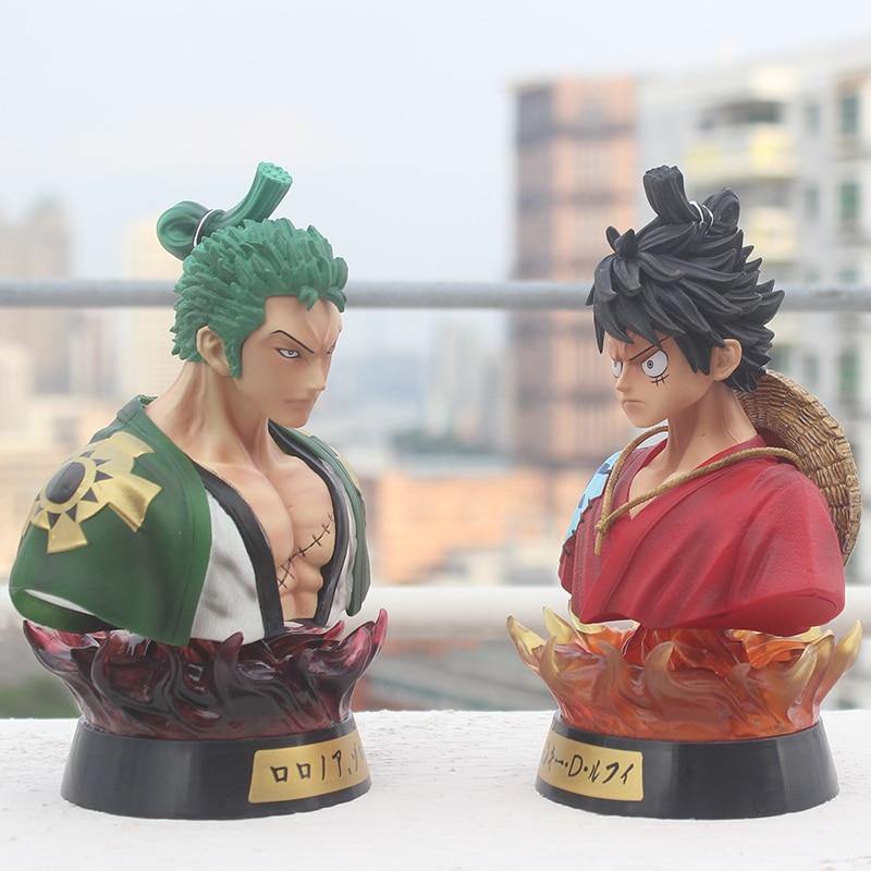 One Piece Luffy Zoro Sanji  Head Bust Portrait Pvc Figure Model Toys-xinru