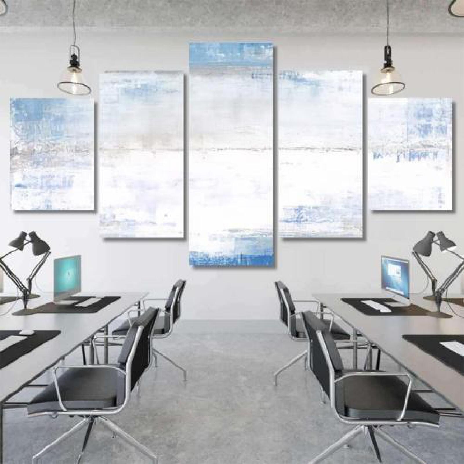 Blue Grey Abstract Art Painting-xinru shop