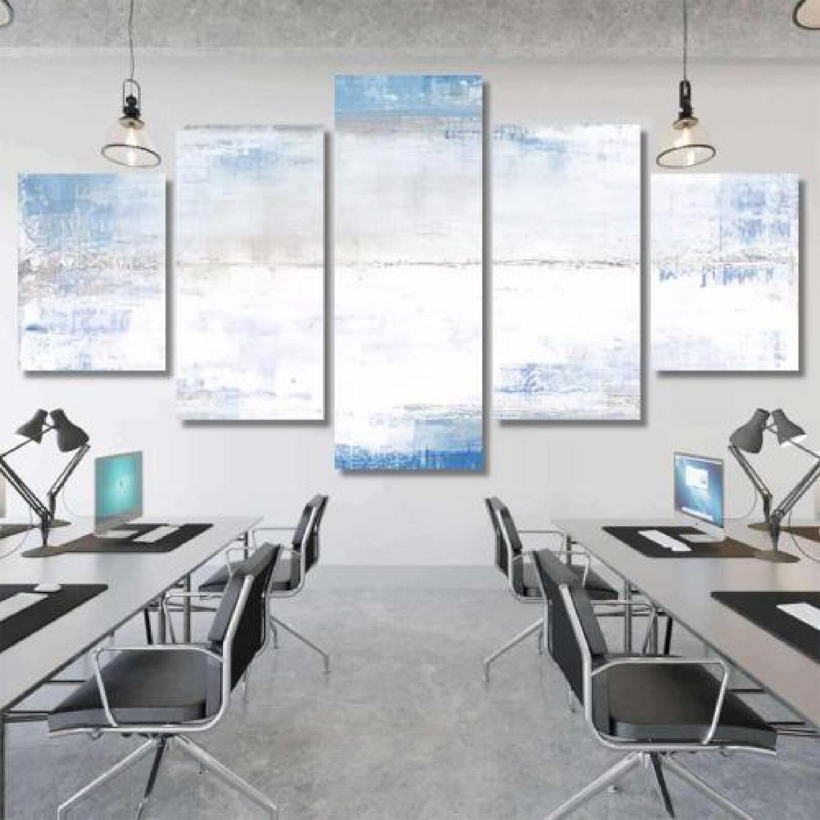 Blue Grey Abstract Art Painting-xinru shop