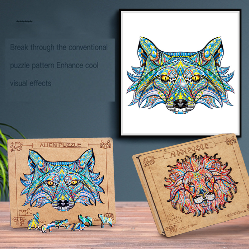 Wooden Animal Irregular Shaped Puzzles For Adults-xinru