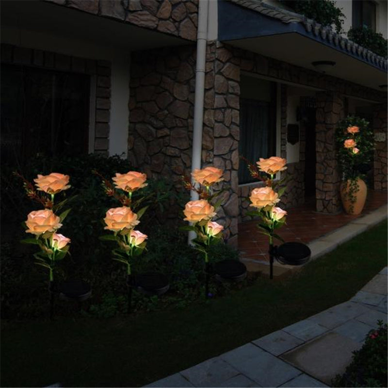 Artificial Rose Solar Outdoor Garden Light-xinru