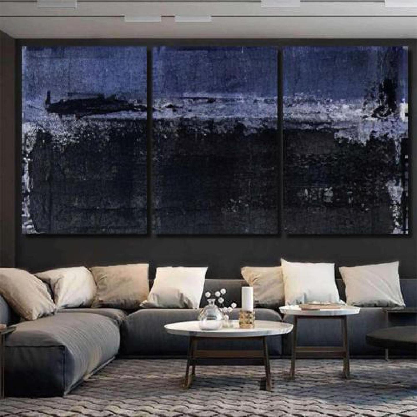 Blue Abstract Art Painting-xinru shop