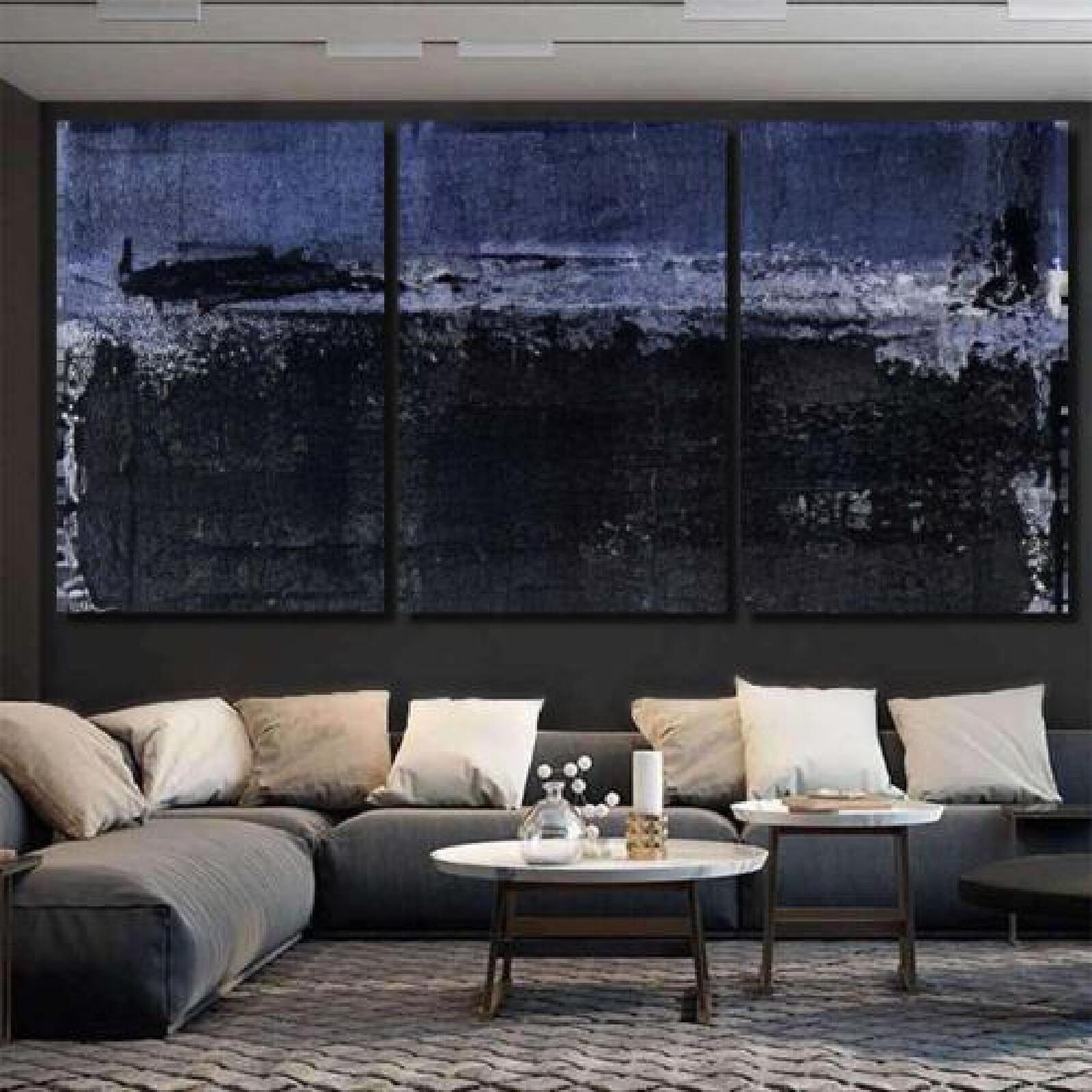 Blue Abstract Art Painting-xinru shop