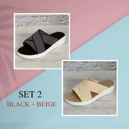 Women's Up-gradation-Stretch Cross Slide Sandals-xinru