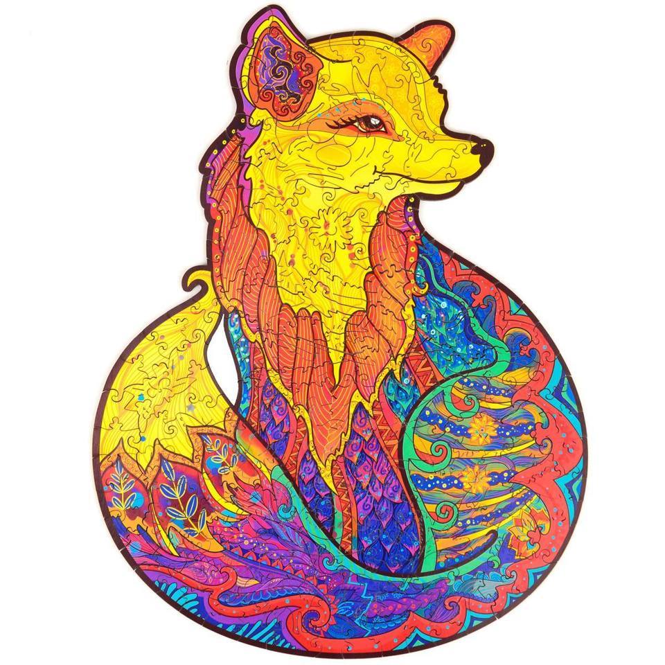 Unique Alluring Fox Wooden Puzzle Jigsaw With Box-xinru