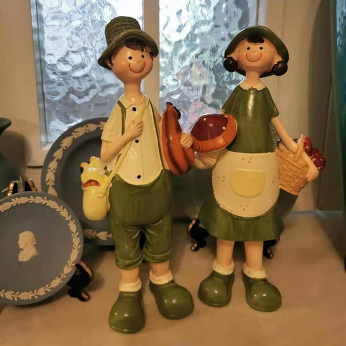 Resin Countryside Figurine Statues Garden Ornament-xinru