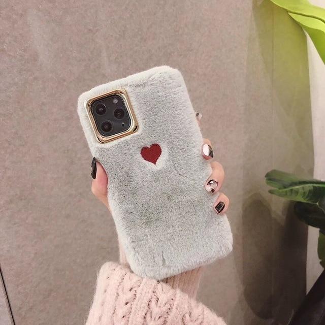 Cute Fluffy Heart Case-xinru