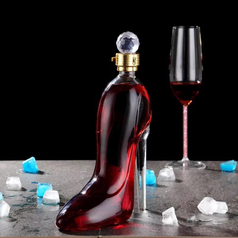 Glass High Heels Wine Container Vodka Wine Container Wine Pourer-xinru