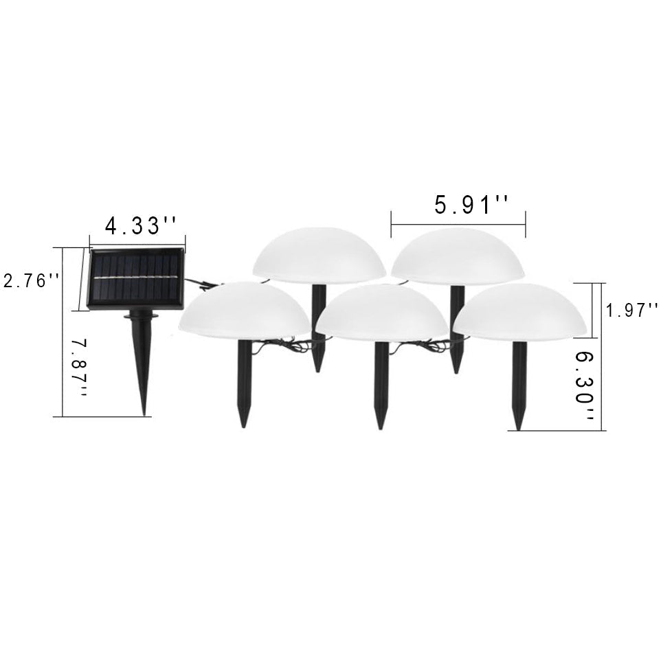 Solar 5 Half Ball LED Outdoor Garden Decorative Lawn Plug Light-xinru