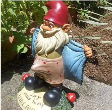 Funny Resin Figurines Naughty Garden Gnome Garden Decoration Statue Gnome-xinru