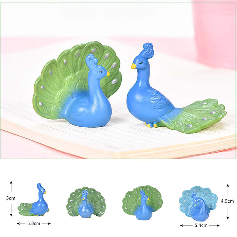 Mini Animals Craft Garden Micro Landscape Decor DIY Peacock Ornament Figurine-xinru