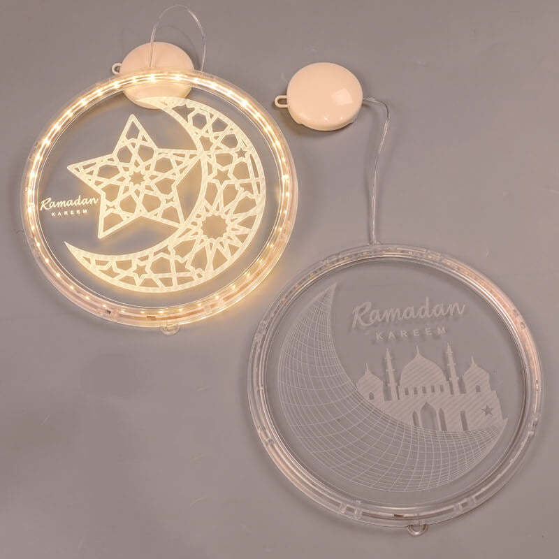 Eid Ramadan Moon Castle LED Decorative Windows Light-xinru