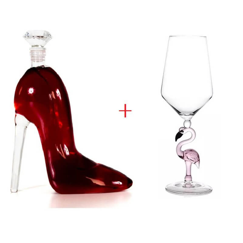 Glass High Heels Wine Container Vodka Wine Container Wine Pourer-xinru