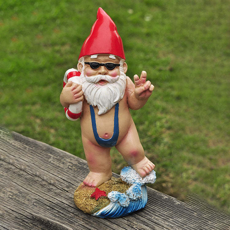 Summer Surf Gnome Garden Statue Little Resin Dwarf-xinru