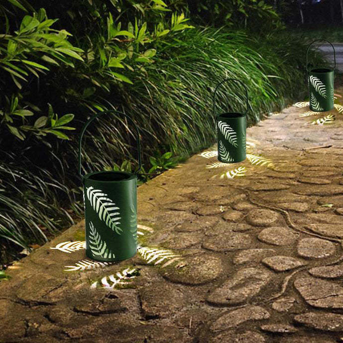 Solar Waterproof Iron Hollow Leaf Design LED Outdoor Decorative Light-xinru