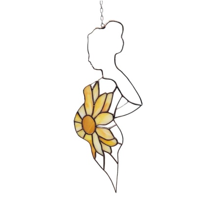 Stained Acrylic Pregnant Woman Art Pendant-xinru
