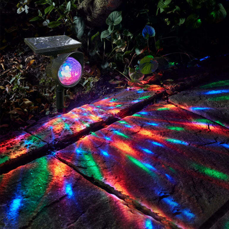 Solar Rotating Color Projection LED Outdoor Garden Lawn Light-xinru
