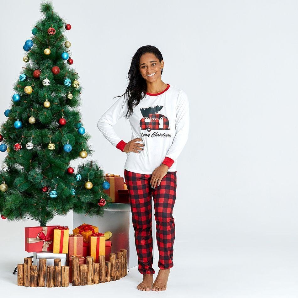 Plus Size Family Matching Plaid Car Carry Christmas Tree Pajamas Sets-xinru shop