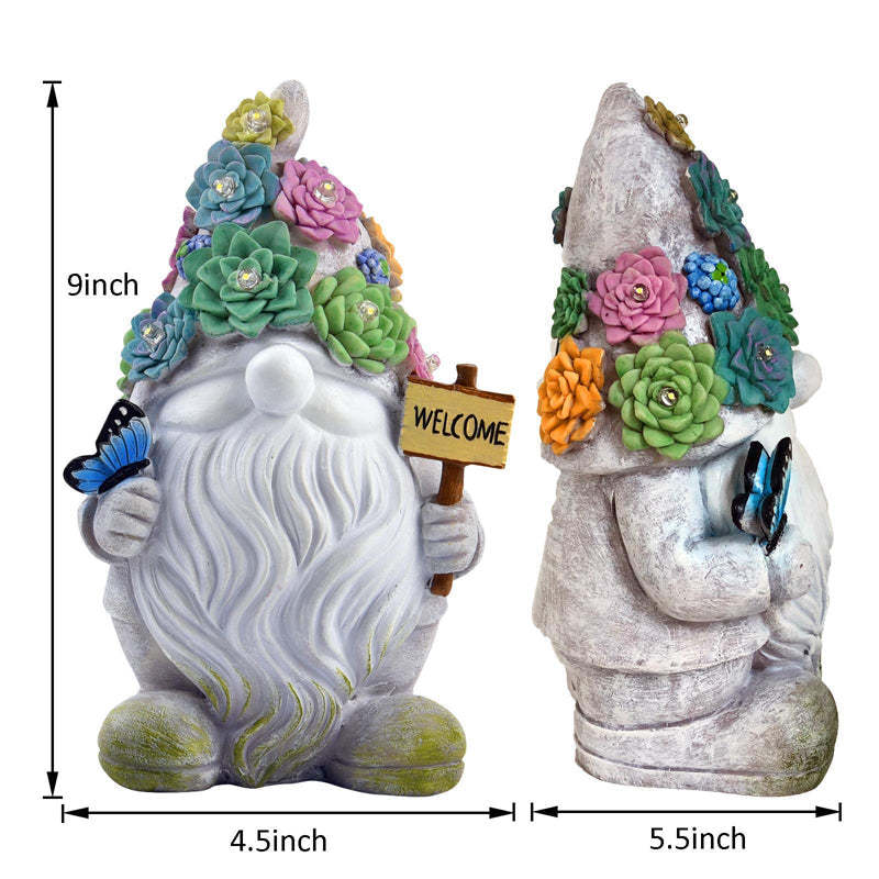Solar Garden Gnome Statue With 10 Lights-xinru