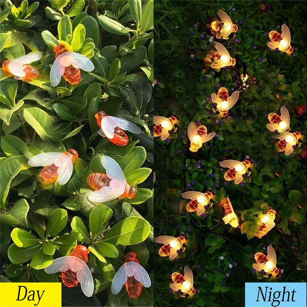 Solar Cute Bee Garden Fence LED String Lights-xinru