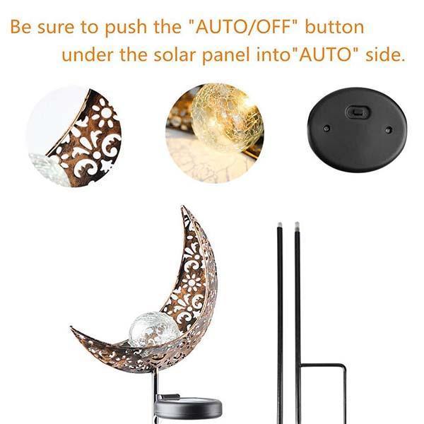 Solar Moon Crackle Garden Decor Light-xinru shop