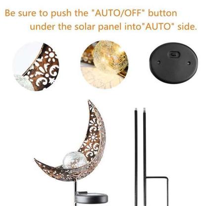 Solar Moon Crackle Garden Decor Light-xinru shop