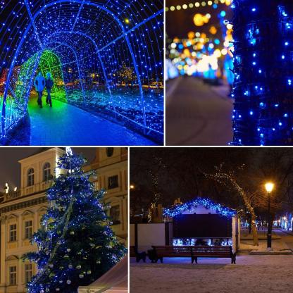 Outdoor Decorative Solar 100-LED Fairy String Lights With Ground Stake-xinru