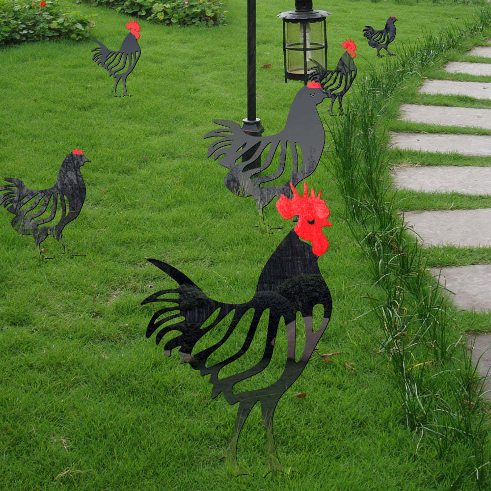 Rooster Shape Outdoor Garden Lawn Stake-xinru