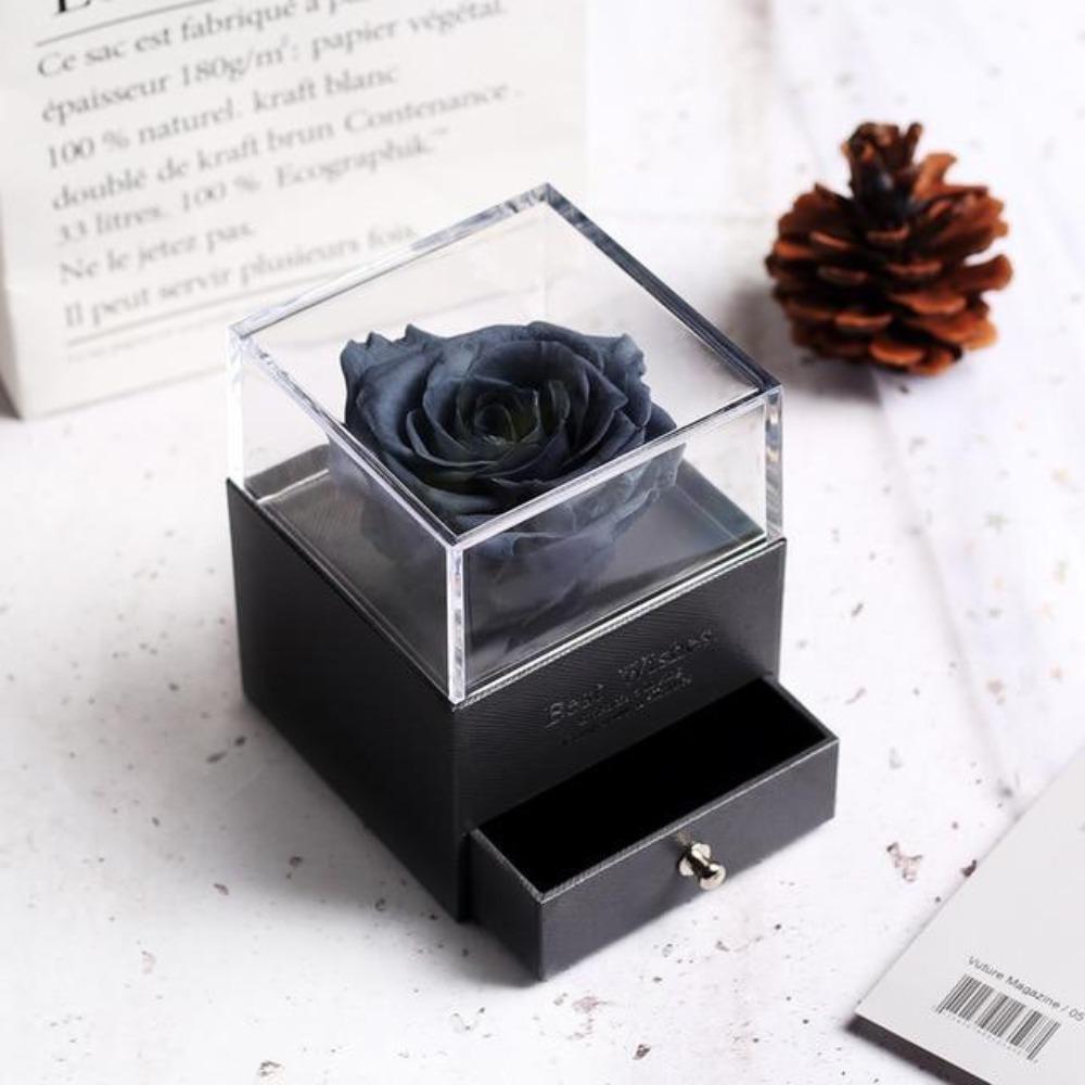 Immortal Preserved Rose Teddy Bear Box Display-xinru