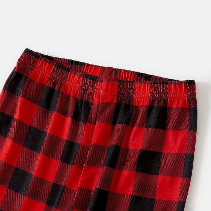 Plus Size Christmas Polar Bear in Hat and Red Plaid Print Family Matching Long-sleeve Pajamas Sets-xinru shop