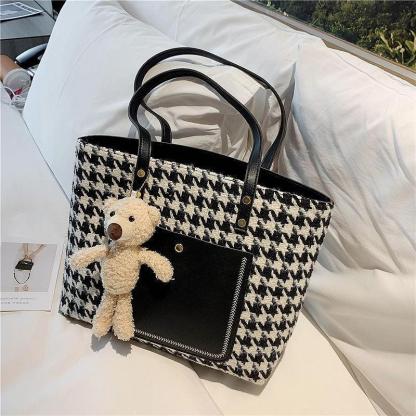 大容量キャンバスバッグベアトートバッグ-xinru shop