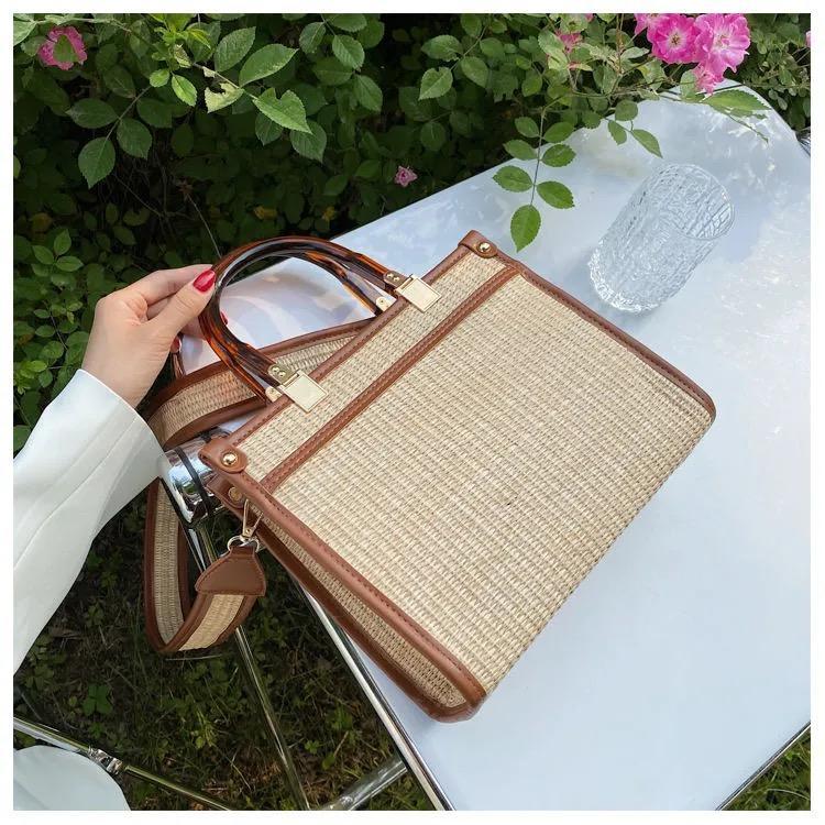 ウーブンバッグ大容量トートバッグ-xinru shop