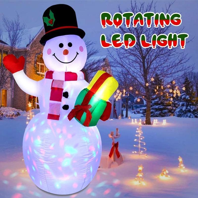 5ft Christmas Blow Up Inflatable Snowman with Rotating LED Lights-xinru shop