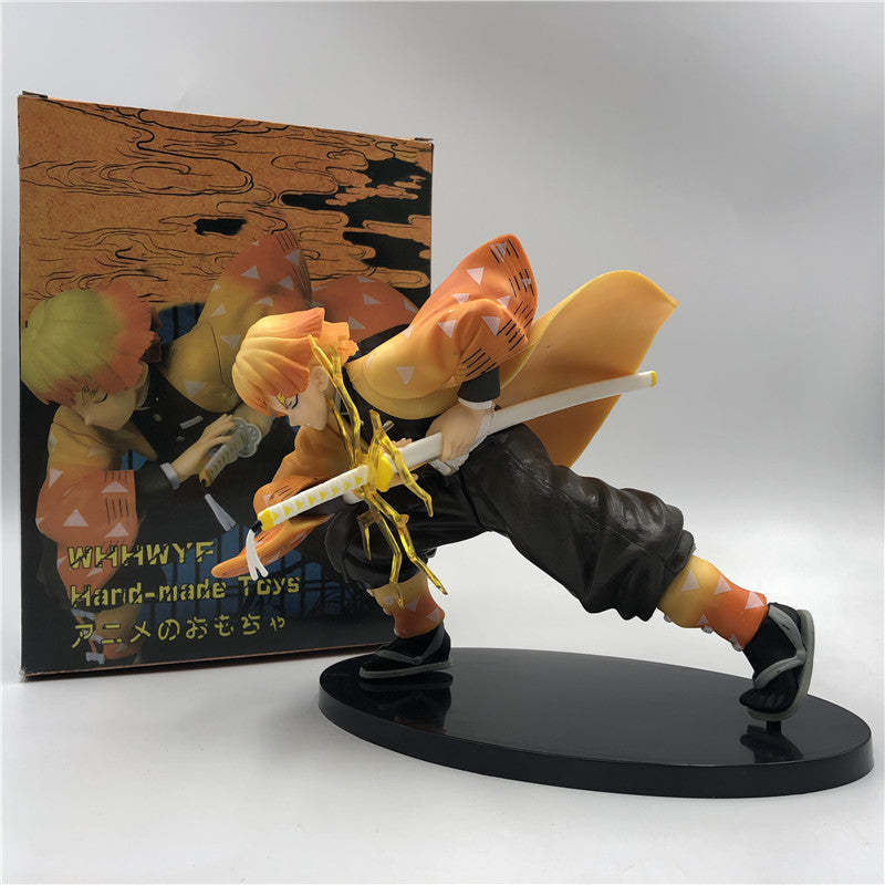 Demon Slayer Zenitsu Agatsuma Action Figure Decoration Doll-xinru