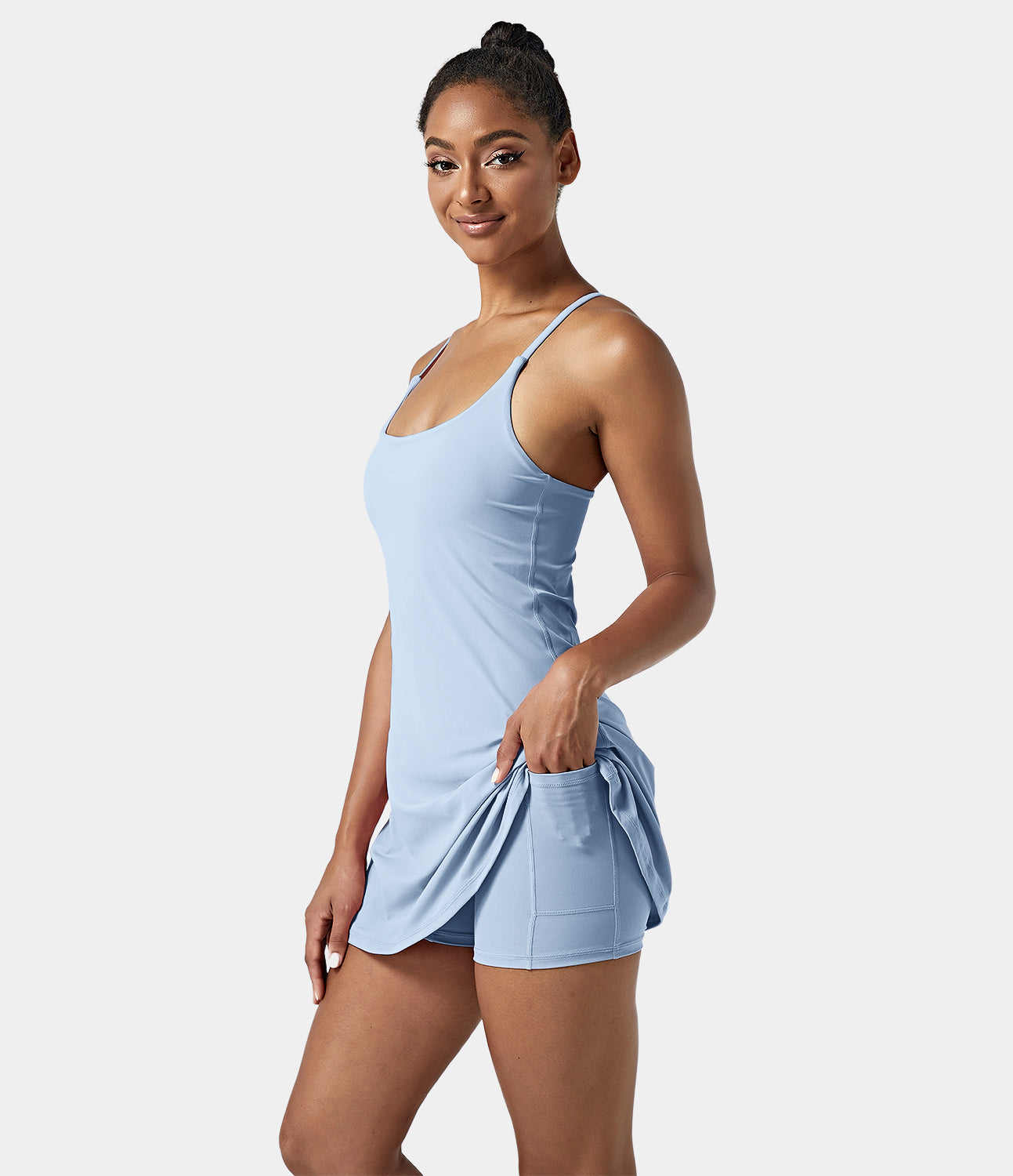 Women's Exercise Workout Dress With Phone Pocket-xinru shop