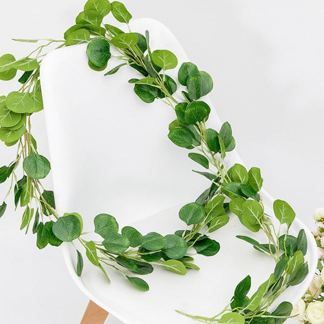 5.9FT Green Faux Eucalyptus Leaves Spring Garland-xinru