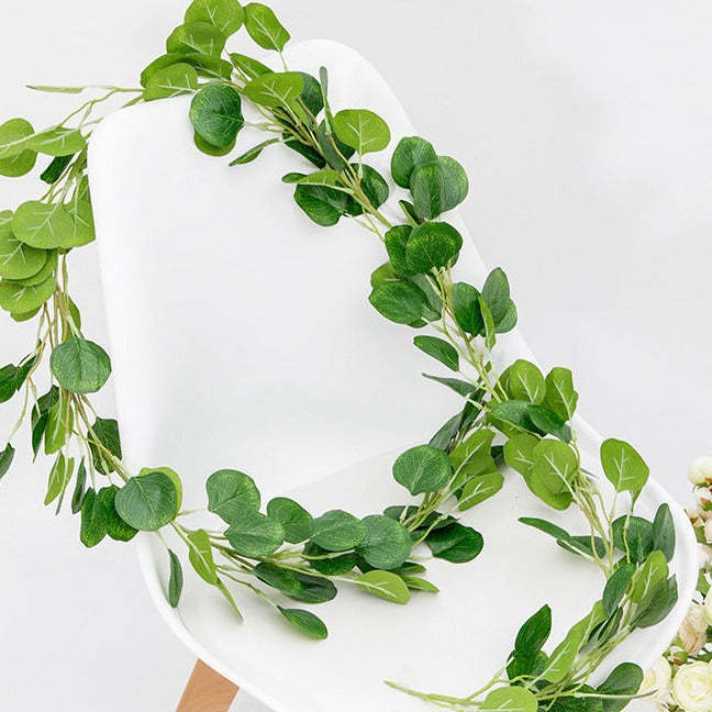 5.9FT Green Faux Eucalyptus Leaves Spring Garland-xinru