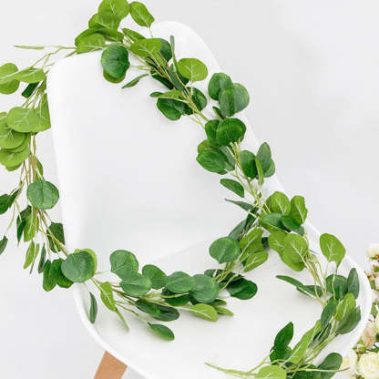 5.9FT Green Faux Eucalyptus Leaves Spring Garland-xinru
