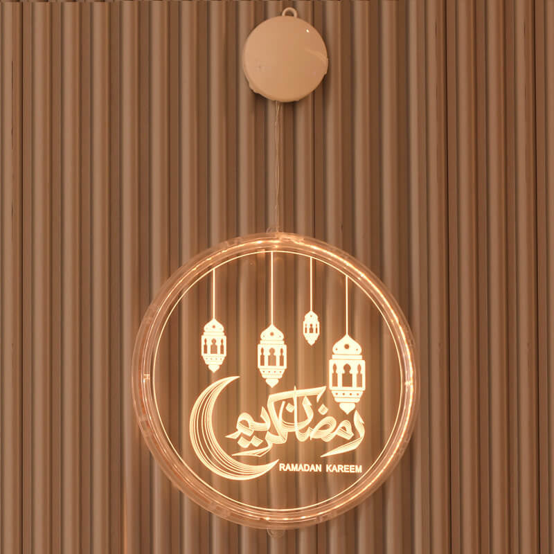 Eid Ramadan Moon Castle LED Decorative Windows Light-xinru