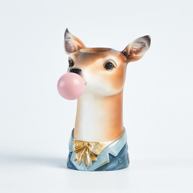Creative Interesting Cartoon Animal Head Flowers Plant Pot-xinru