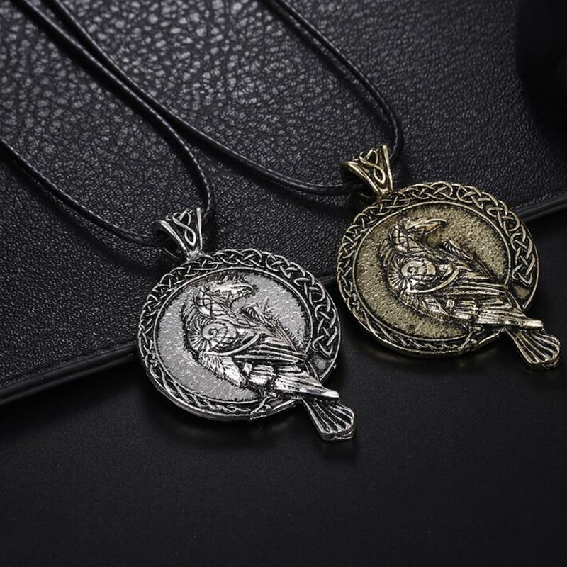 Odin Crow Amulet Viking Necklace Accessories-xinru