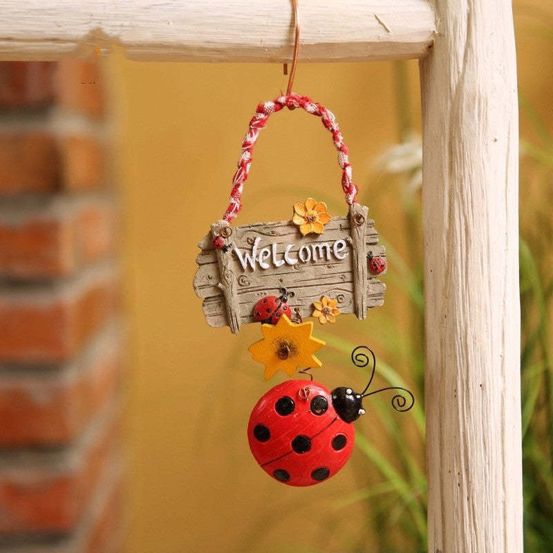 Ladybug Sunflower Welcome Door Hanger Set-xinru