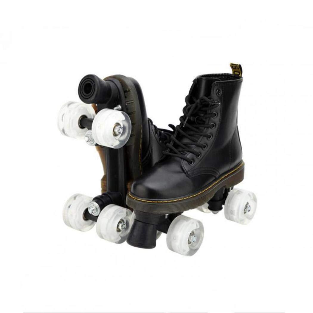 Black Flash Roller Skates Leather Martens Skates-xinru shop
