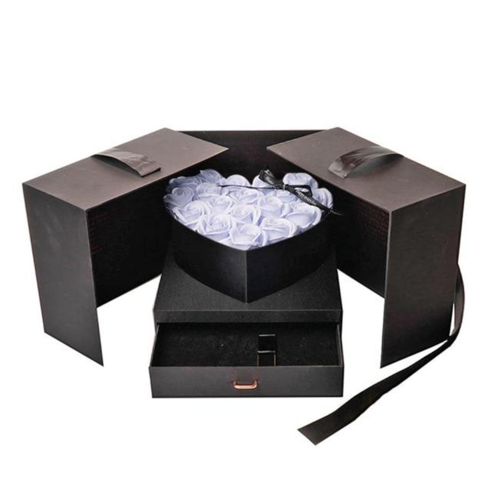 Deluxe Heart Rose Bouquet Immortal Enchanted Soap Flower With Gift Box-xinru
