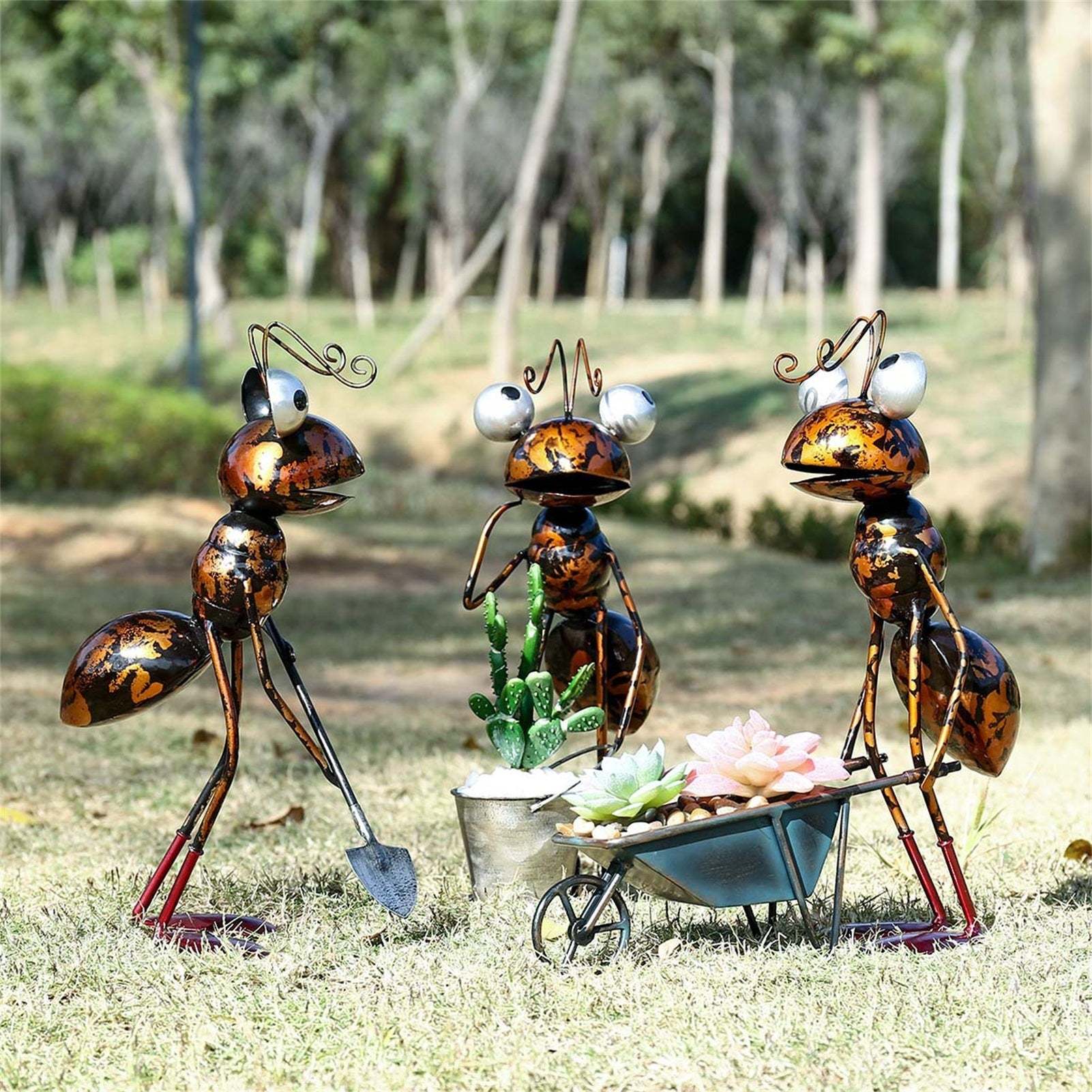 Metal Ant Garden Decorative Sculpture Outdoor Statue-xinru
