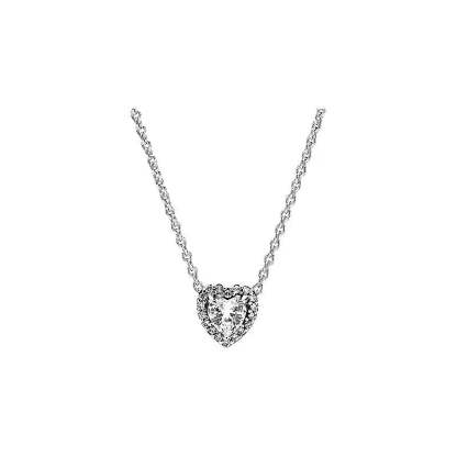 Elevated Heart Cubic Zirconia Necklace in Sterling Silve-xinru
