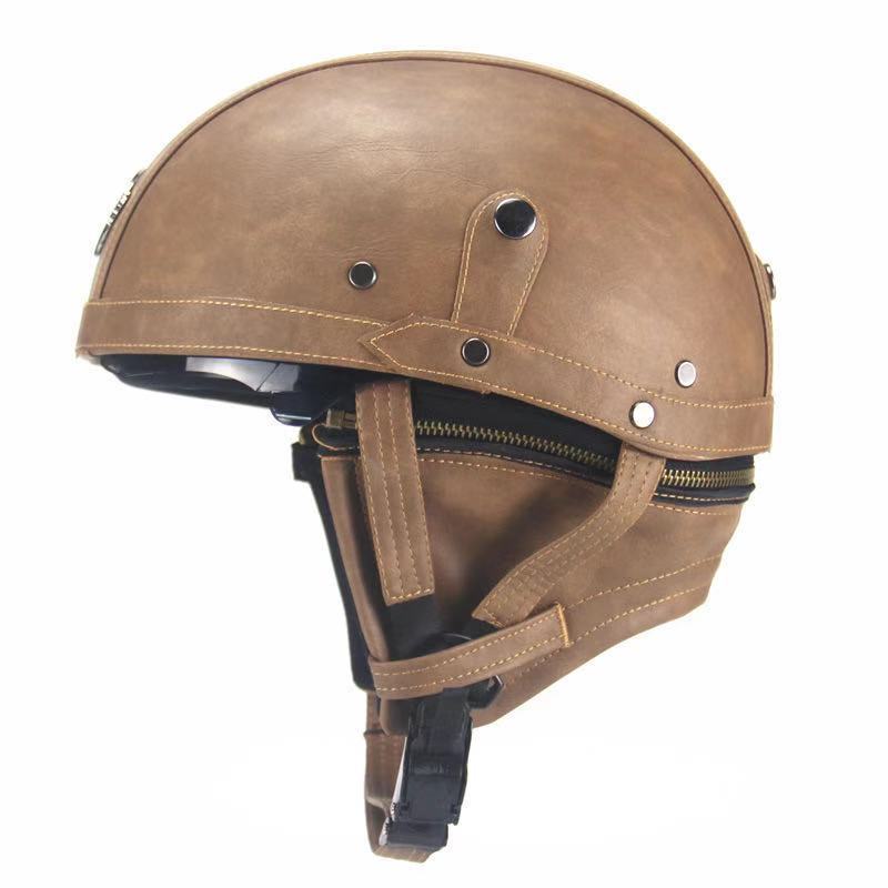 Leather Motor Helmet-xinru shop